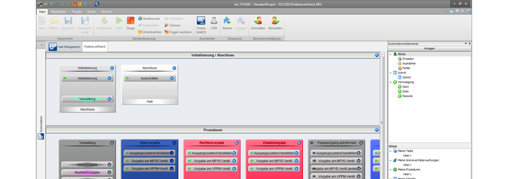 imc STUDIO Prüfstandsautomatisierung erstellen Sie selbstständig komplette Automatisierungen für Prüfstände und Testaufbauten